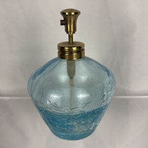 I. W. Rice Irice Japan Blue Crackle Glass Perfume Bottle